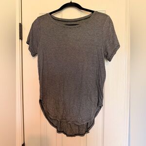 Halogen Short-Sleeve Crewneck Top in Heather Gray